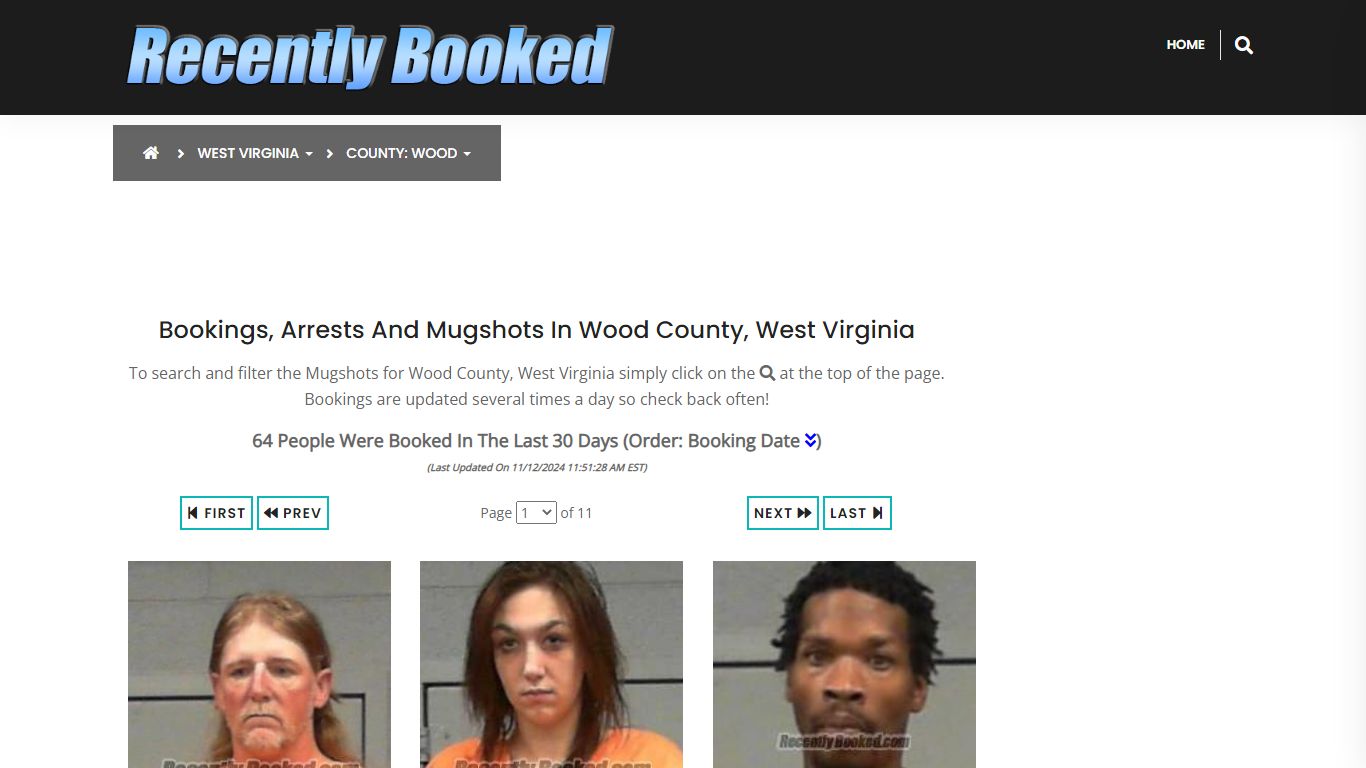 Bookings, Arrests and Mugshots in Wood County, West Virginia