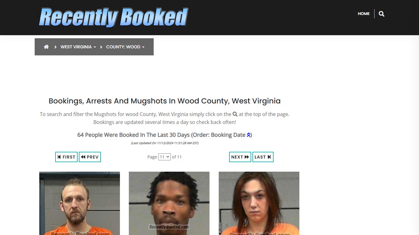 Bookings, Arrests and Mugshots in wood County, West Virginia